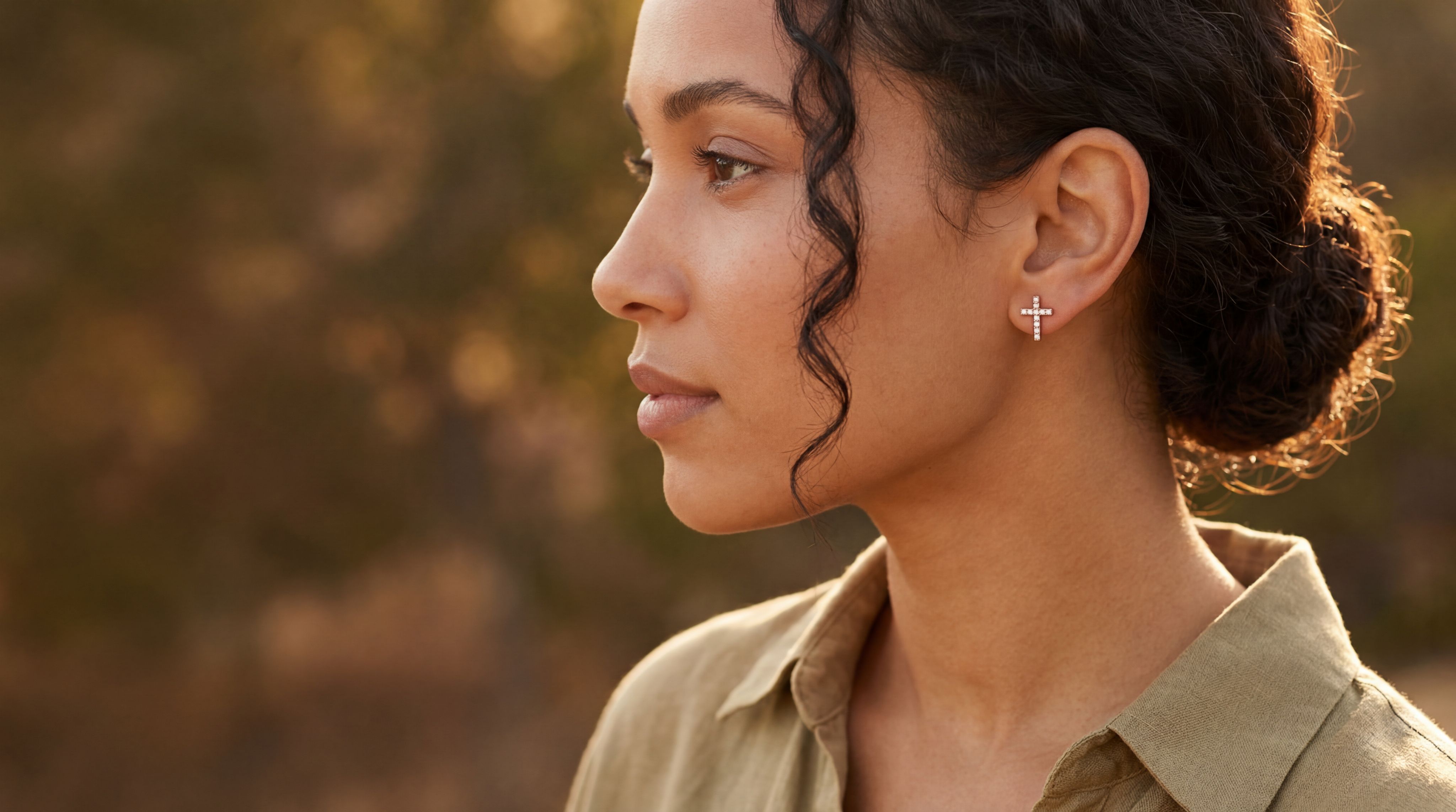 Adrienne Lee Cross Stud Earrings