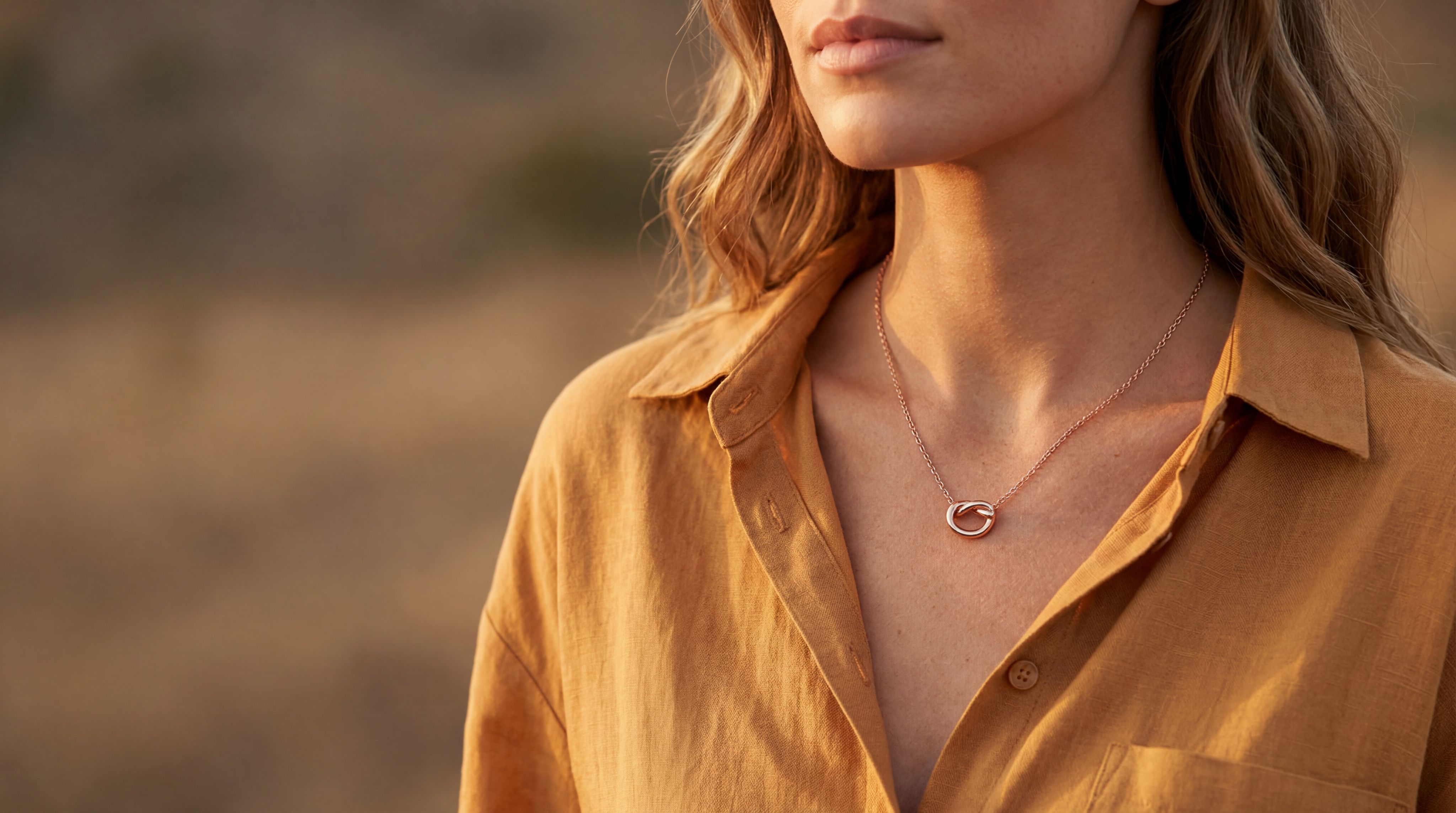 Adrienne Lee Knot Necklace in rose gold