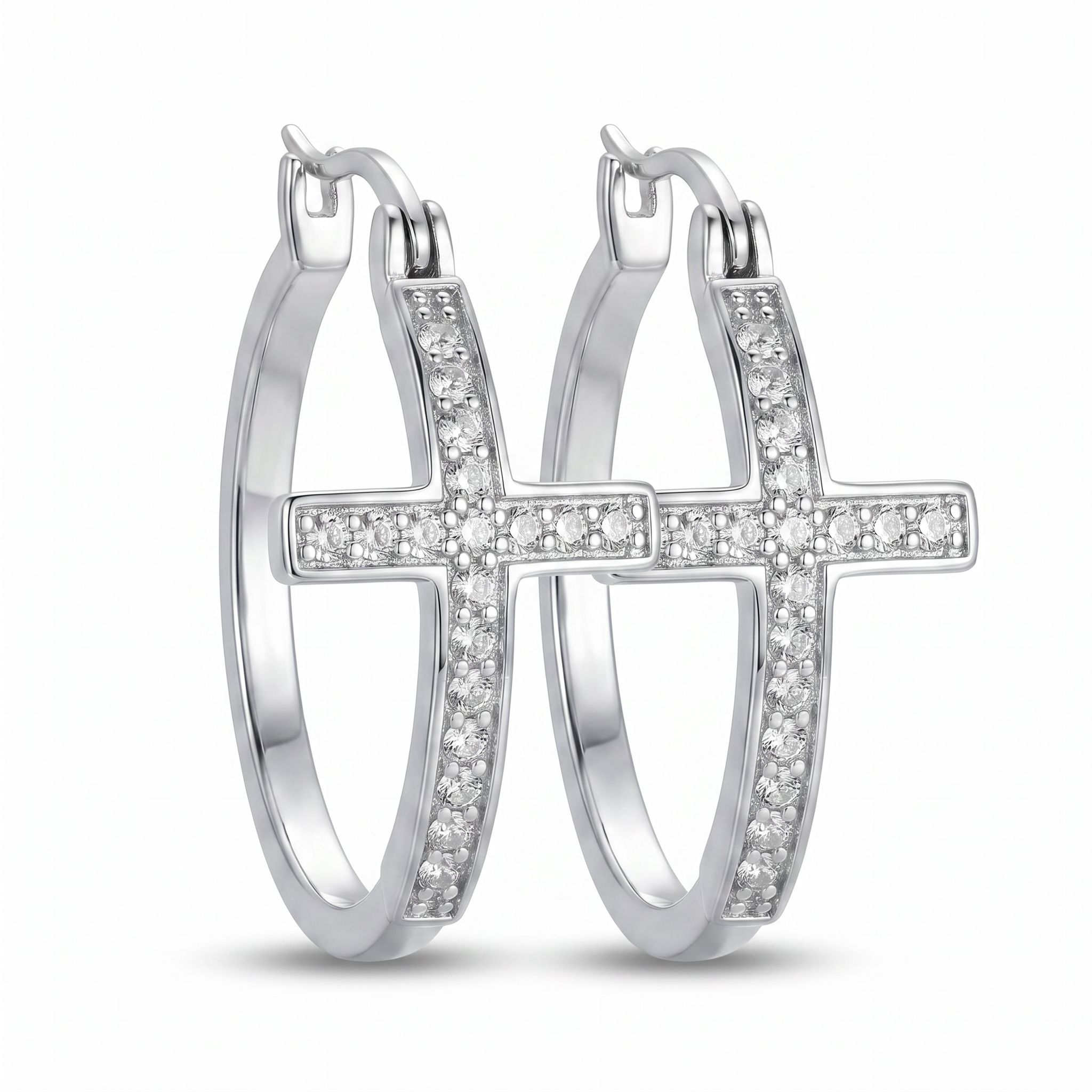 Cross Hoop Earrings