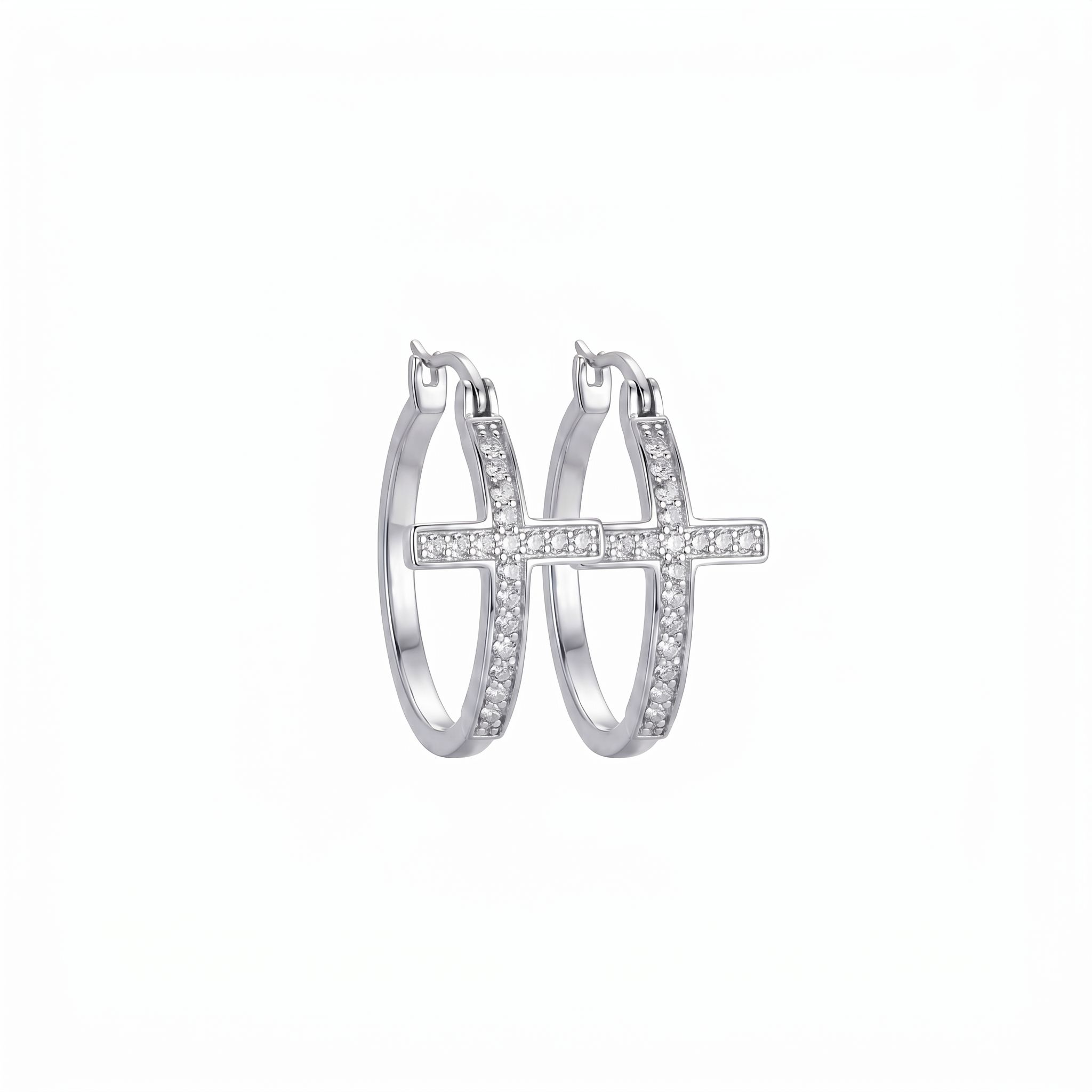 Cross Hoop Earrings