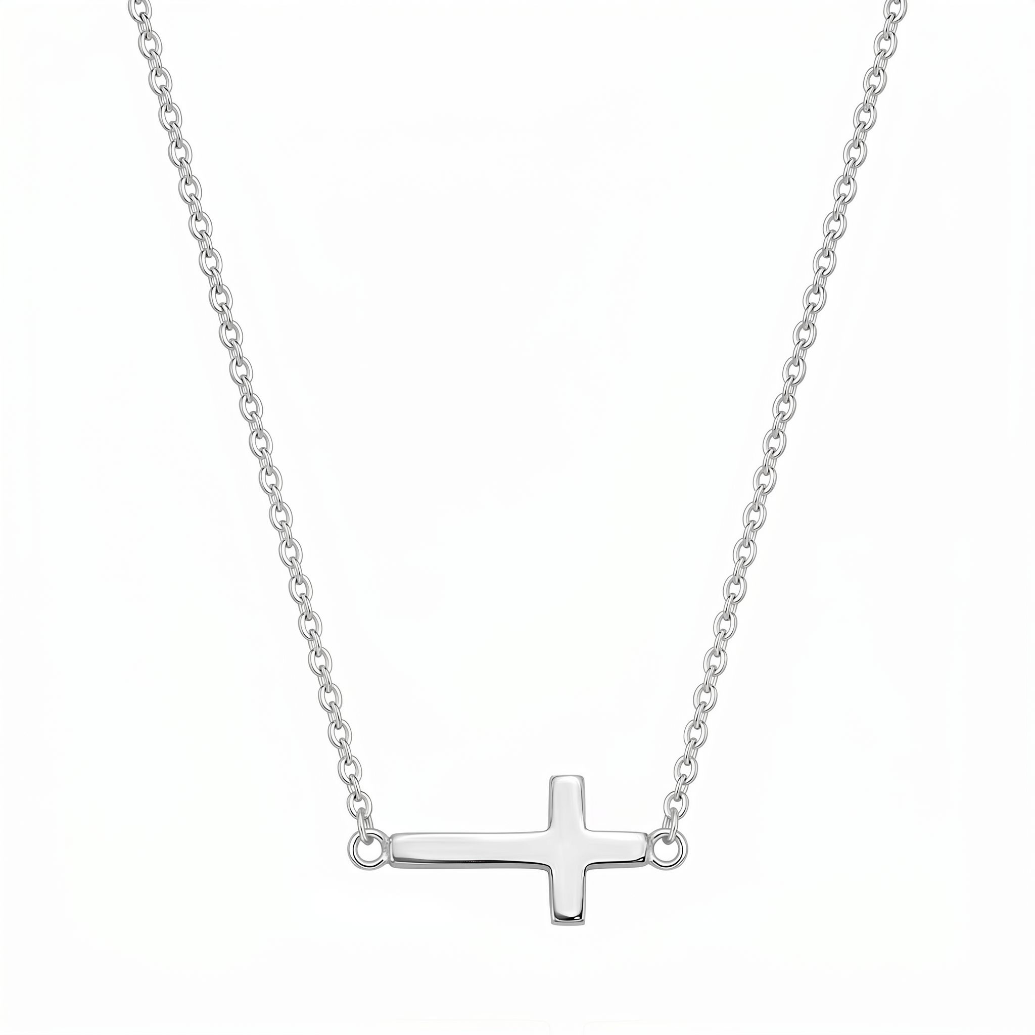 Sideways Cross Necklace